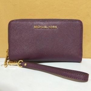 NEW Michael Kors Plum Wristlet/Wallet